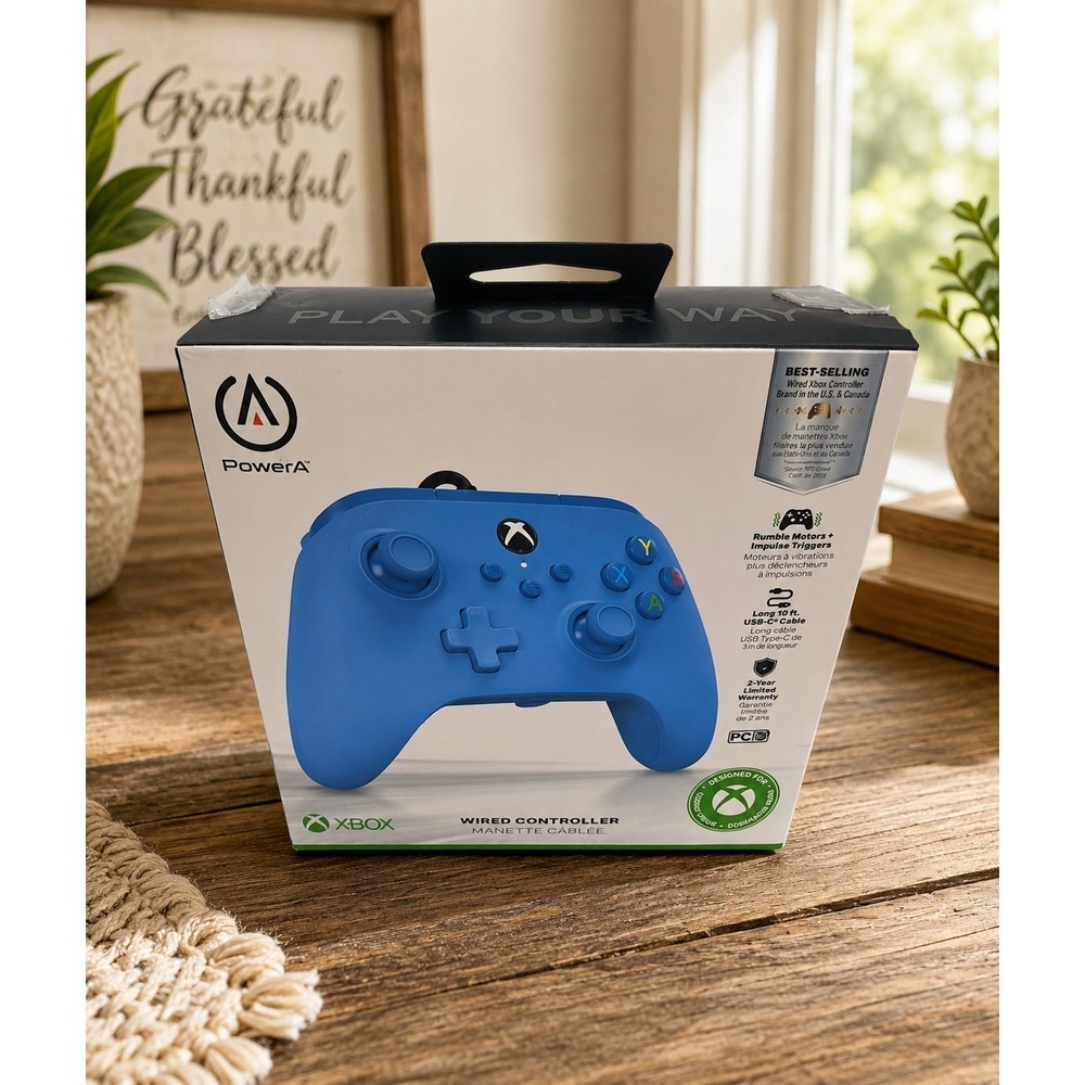 PowerA Wired Controller For Xbox Series X/S Xbox One Blue Cable